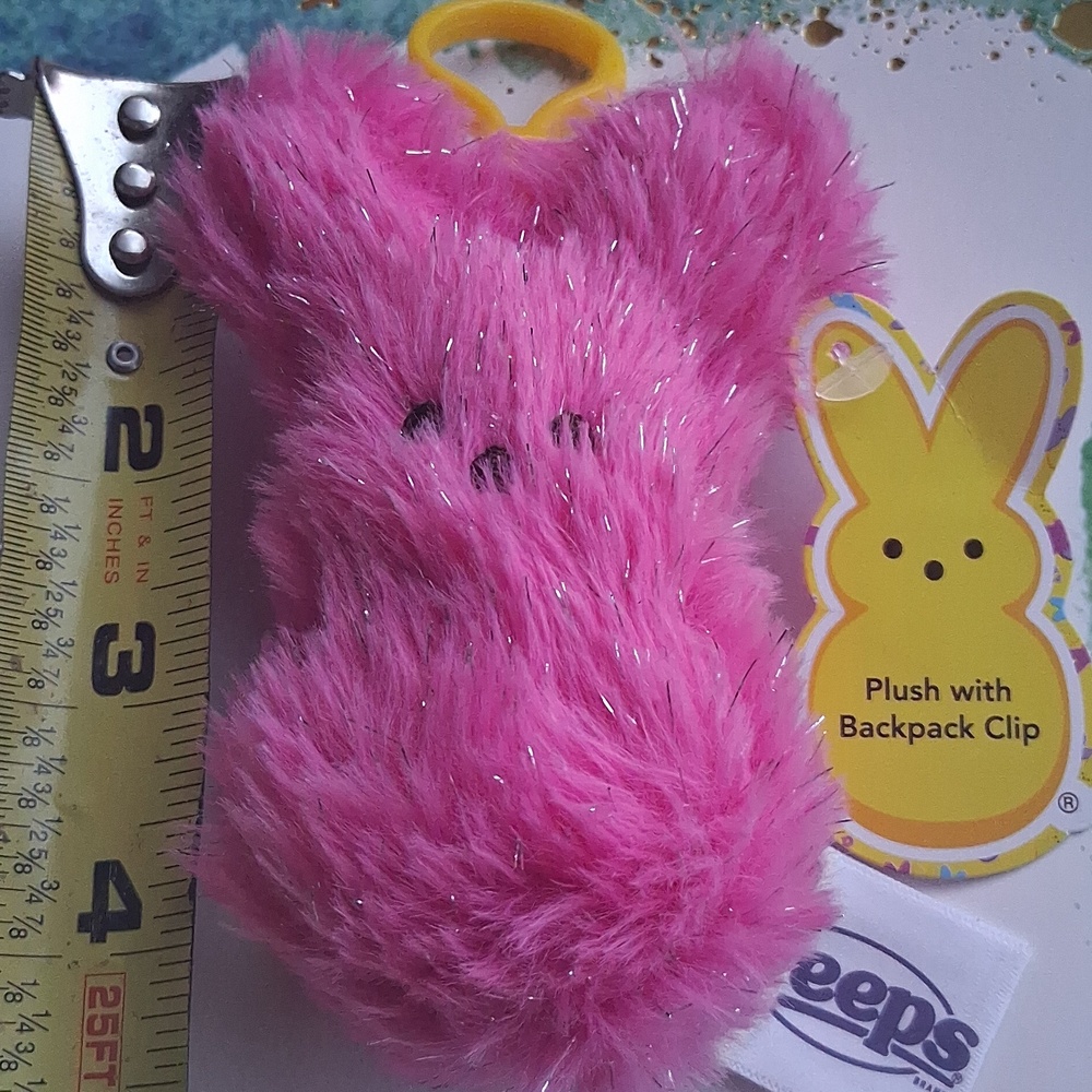 Peeps Pink Bunny Keychain - Picture 3 of 4